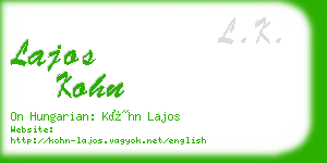 lajos kohn business card